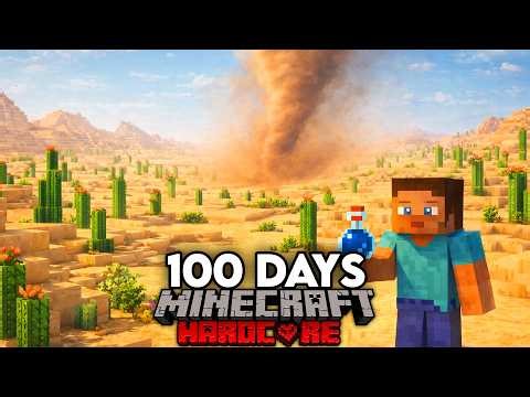 I Survived 100 Days In a Desert In Realistic Hardcore Minecraft