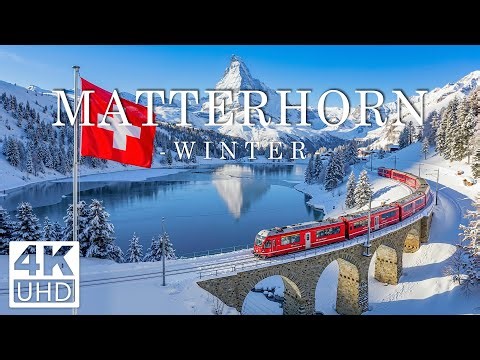 Matterhorn Winter 4K – Snow-Capped Peaks, Tranquil Alpine Beauty & Relax Music For Stress Relief