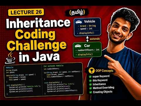 Inheritance Coding Challenge in Java | super, this, Method Overriding & Objects | Lecture 26 Tamil
