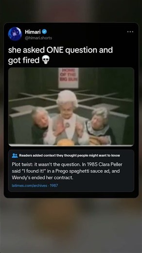 Wendy's fired the "Where's the beef?" lady 💀