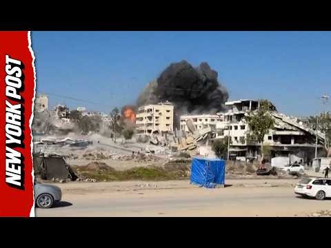 Smoke Rises as Israeli Strike Hits Gaza Factory