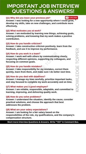9 Frequently Asked Interview Questions and Answers
