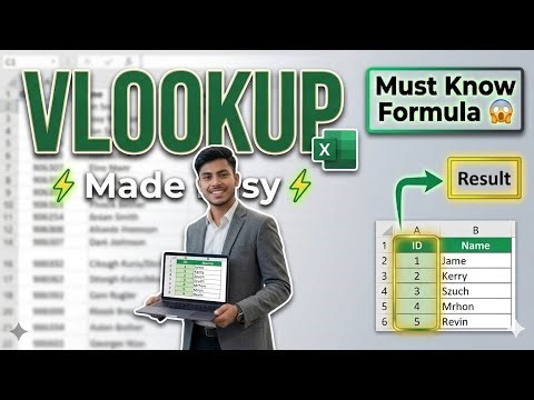 🎯 Title: VLOOKUP in Excel Made Easy | Complete Guide for Beginners to Advanced ⚡
