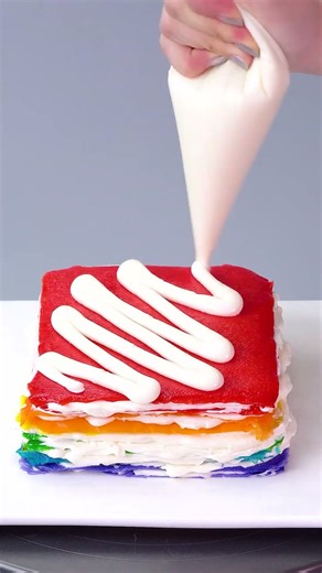 Satisfying Rainbow Oreo Crepe Cake 🌈🍪 #shorts #satisfying #chocolate