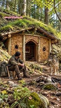 Bushcraft 🐺 survival shelter with primitive skills #Bushcraft #Survival #OffGrid #Forest #ytshorts