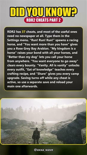 More RDR2 Cheat Codes That Need No Newspaper 🤠