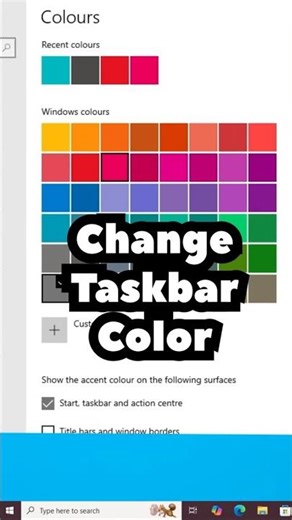 Change Taskbar Color in Windows 10 PC or Laptop