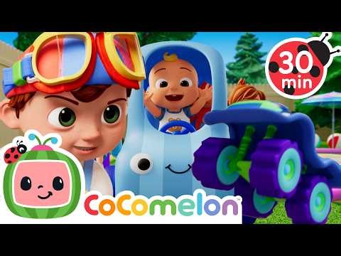 JJ’s Backyard Monster Truck Race! 🏎️ | Cocomelon | Tiny Dance Club