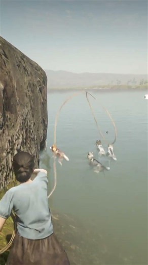 INSANE RDR2 Gameplay! Brave Girl Rescues Dogs from the River Against All Odds! #shorts #gaming