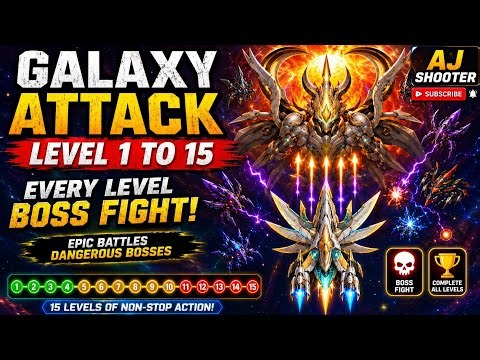 Galaxy Attack Level 1 to 15 | Every Level Boss Fight | Solar Zenith Radiant Awakening