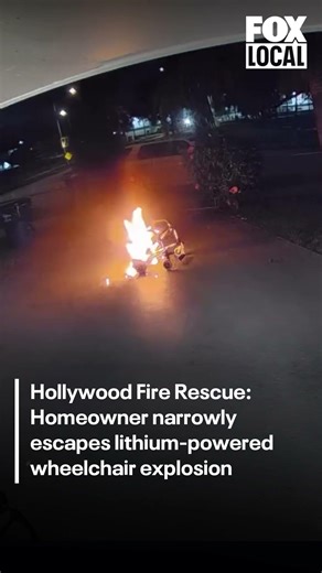 Video shows electric wheelchair exploding after lithium battery malfunction