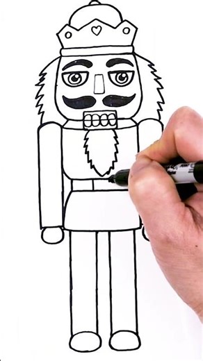 Let's Draw a Nutcracker Doll # #howtodraw #drawing #nutcracker #drawsocute #christmasart