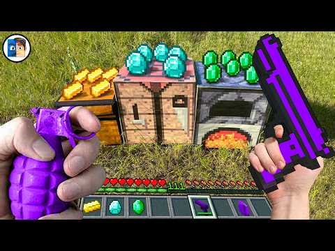 Minecraft in Real Life POV MOVIE CRAFTING NETHER GUN - Realistic Minecraft vs real life
