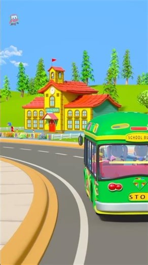 Wheels on the Bus, Animated Song for Kids #nurseryrhymes #shorts