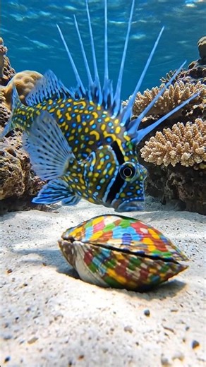 Bluespine Unicornfish Monster vs. Shell – Surprising Reef Hunter! #shorts