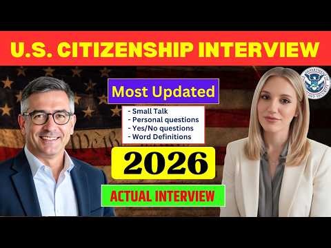 Actual Interview of U.S. citizenship, Full N-400 Naturalization Interview, Small talk #n400