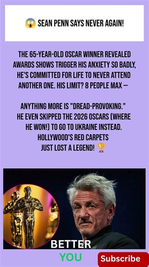 Sean Penn QUITS Awards Shows Forever — Here's Why