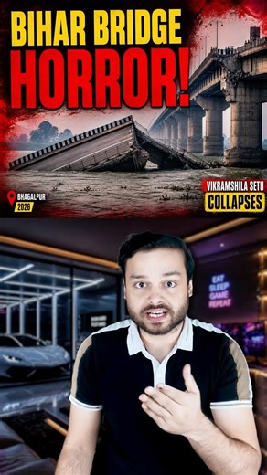 Bihar's BIGGEST Bridge BREAKS & FALLS Into Ganga River! Vikramshila Bridge Bhagalpur NEWS #shorts