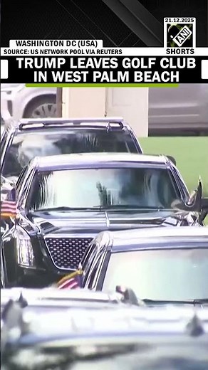US President Donald Trump seen leaving Florida golf course near Mar-a-Lago resort