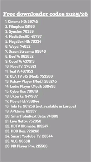 Firestick downloader codes