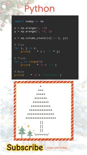 Python Christmas Tree 🎄 | Star Pattern Coding #Shorts #christmas #coding