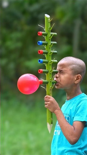 Creative Bamboo New Craft with Popping Colour full balloone art #Diy #Toys #Idea #Bambooart