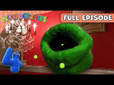 Time Trouble & Almost Human + MORE! 🔢 Numberjacks QUADRUPLE Full Episodes! | 50+ Mins