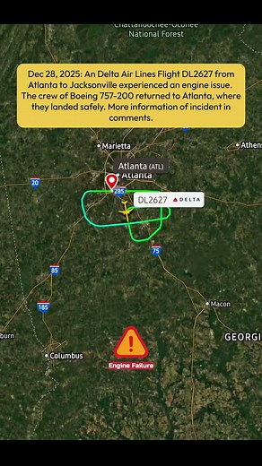 Delta Air Lines ✈️ Atlanta 🇺🇸 - Jacksonville 🇺🇸 Flight Experienced An Engine Issue