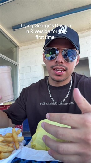 Big fan of George’s man. The fact that they have shakes 🫠. Finally tried that spot out and it was really good. Try it for yourself then make your own opinion is the best advice I can give 🙌 #riverside #inlandempire #georgesdrivein