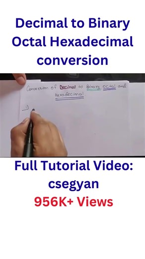 Decimal to Binary, Octal & Hexadecimal 🔢 | One Shot Conversion