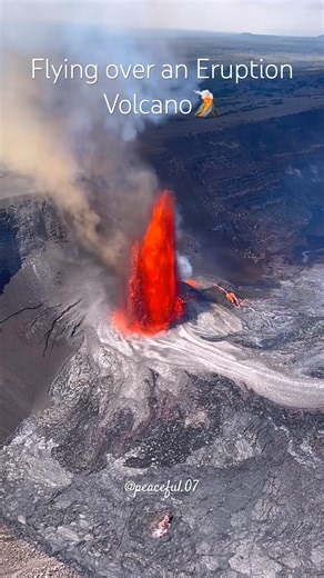 The Earth is ALIVE: Incredible Active Volcano 🚁 #ytshorts #travel #earthscience #lava #volcano
