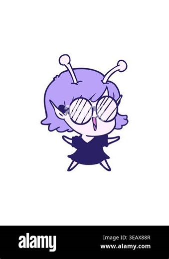 starburst effect animation of cartoon of an alien girl laughing Stock Video Footage - Alamy