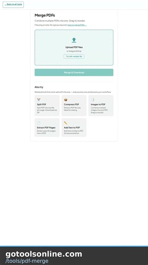 Pdf Merge — free online tool in 30 seconds
