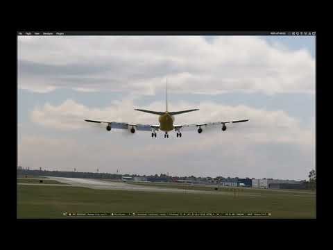 B720B flight from JFK to Albany Int'l airport, NY.[CROSSWIND LANDING AND RUNWAY EXCURSION] XPLANE12