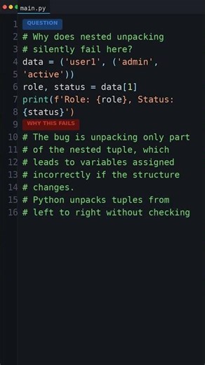 This Fails Every Interview: Why does nested unpacking silently fail here?