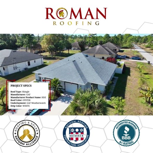 GAF HDZ Shingle Roof - Oyster Color