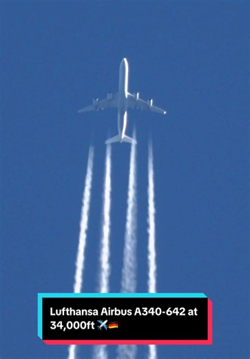 Lufthansa Airbus A340-642 Flying at 34,000 Feet