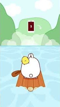 Help Molang and Piu Piu avoid rocks 🛶 #molang