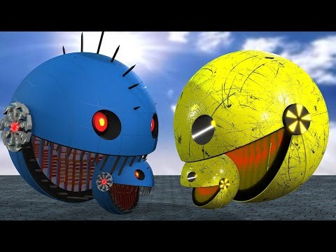 ROBOT PACMAN VS PACMAN VS CARTOON CAT VS monsterpacman 393 hj