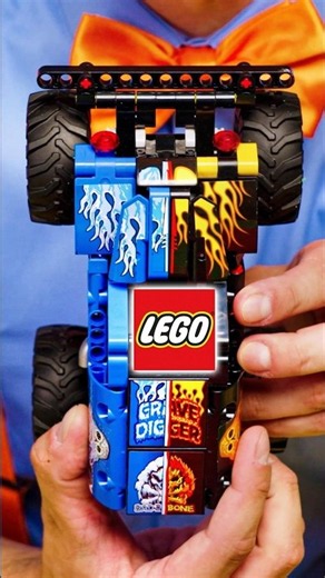 Blippi makes the Grave Digger™ LEGO Monster Jam Truck Jump Off a Ramp! 🛻💨
