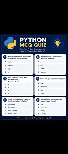 Python smart quiz problems #pythonprogramming #pythonquiz @CodeWithHarry