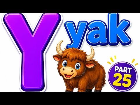 Y for Yak 🐂 | Learn Letter Y | ABC Tracing & Coloring for Kids Part 25