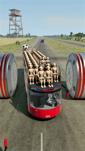 Long City Buses & Capsule Buses vs Hydraulic Crush - BeamNG.Drive