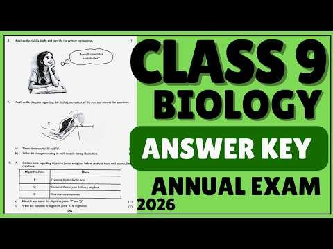 CLASS 9 BIOLOGY ANNUAL EXAM QUESTION PAPER & ANSWER KEY 2026 #class9 #biology #answerkey #2026