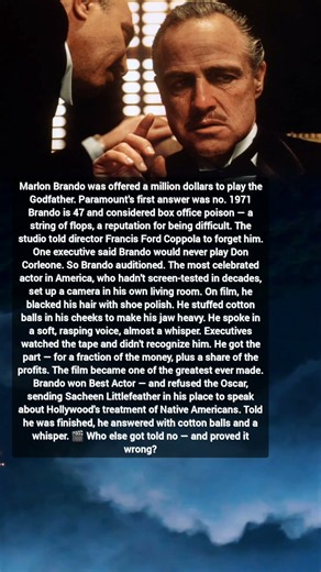 Marlon Brando Was Rejected for The Godfather… Then He Made History! 😱🏆