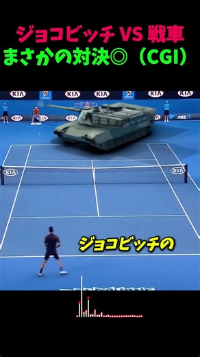 ジョコビッチ VS 戦車まさかの対決◎（CGI）
