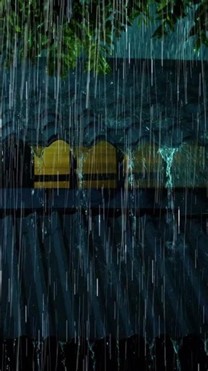 (NO ADS) Sleep Deeply in 3 Minutes | Pouring Rain & Rolling Thunder on Metal Roof in Dark Forest