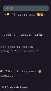 👉 Build a backend API in 5 lines 😳🔥 (FastAPI)