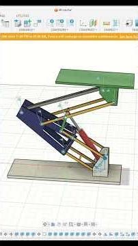Inclined Scissor Lift Mechanism Simulation ⚙️ Fusion 360 #shorts #engineering #cad