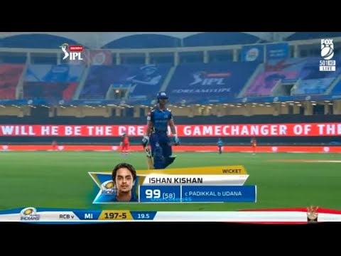 Ishan Kishan 99(58) vs RCB IPL 2020 ball by ball highlights